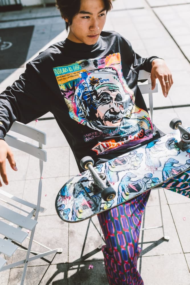 Yubulous Einstein Graffiti Long Sleeve Tees