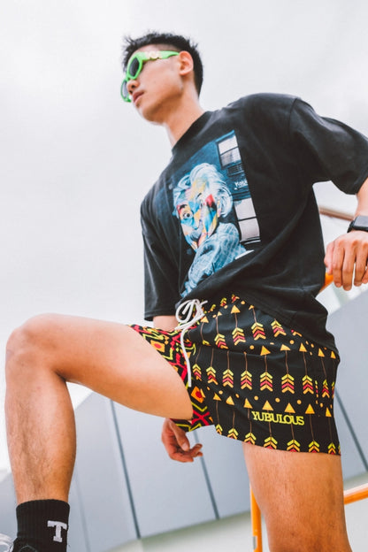 Yubulous Geometric splicing Shorts